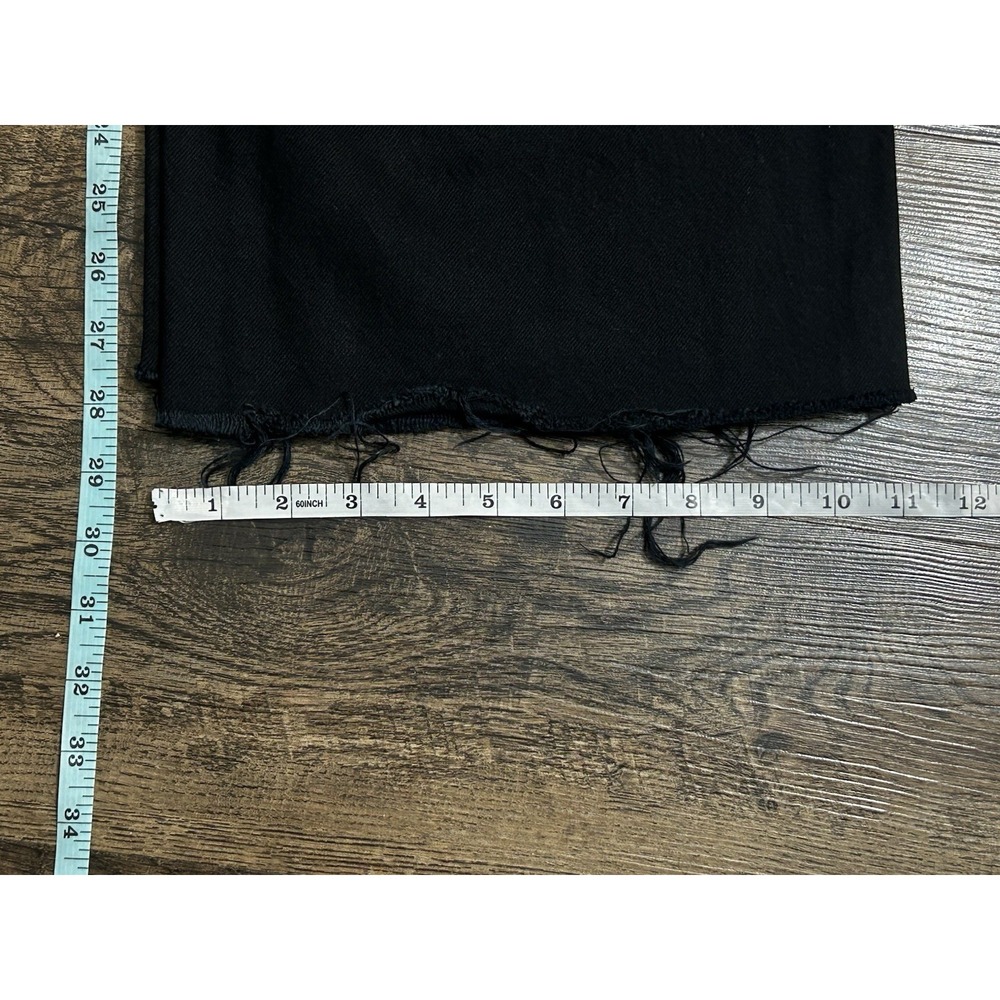 PacSun Women's Ultra High Rise Slim Jeans Size 24 Black Distressed Button Fly - Picture 9 of 14